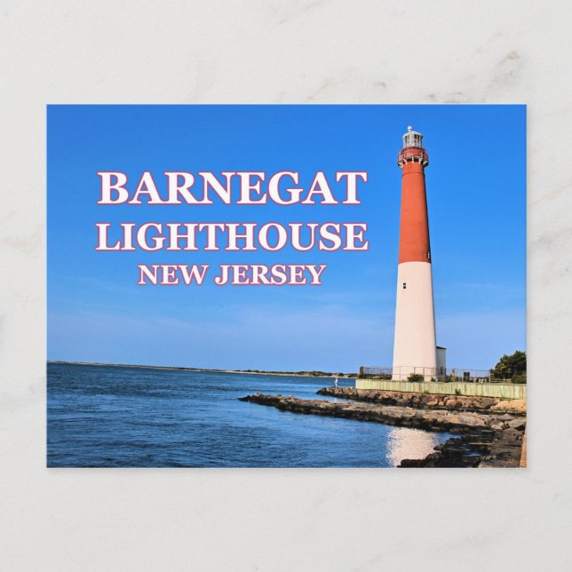 Faro Barnegat, postal de Nueva Jersey (Anverso)