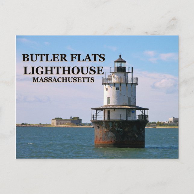 Faro Butler Flats, postal de Massachusetts (Anverso)
