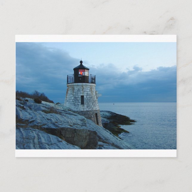 Faro Castle Hill - Newport, tarjeta de RI (Anverso)