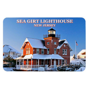 Faro ceñido mar, imán de New Jersey Flexi