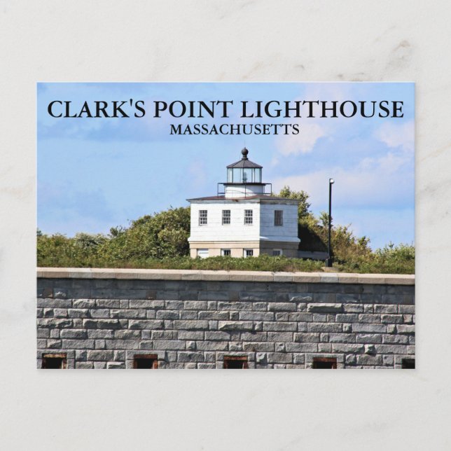Faro Clark's Point, postal de Massachusetts (Anverso)