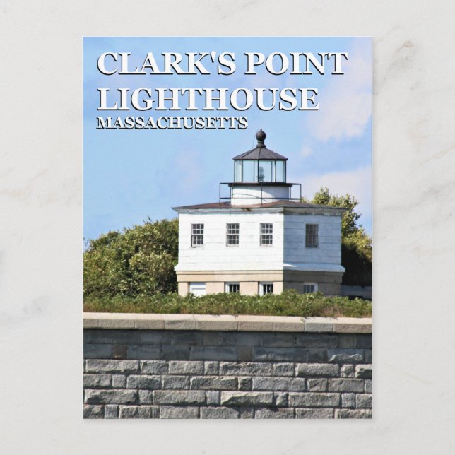 Faro Clark's Point, postal de Massachusetts (Anverso)