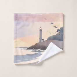 Faro costero | Pintura en acuarela de playa