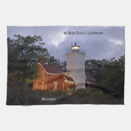 Faro de 40 Mile Point en toalla de cocina al atard