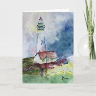 Faro de acuarela, tarjeta de agradecimiento anónim
