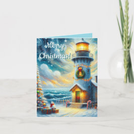 Faro de árbol de navidad azul costero náutico