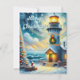 Faro de árbol de navidad azul costero náutico