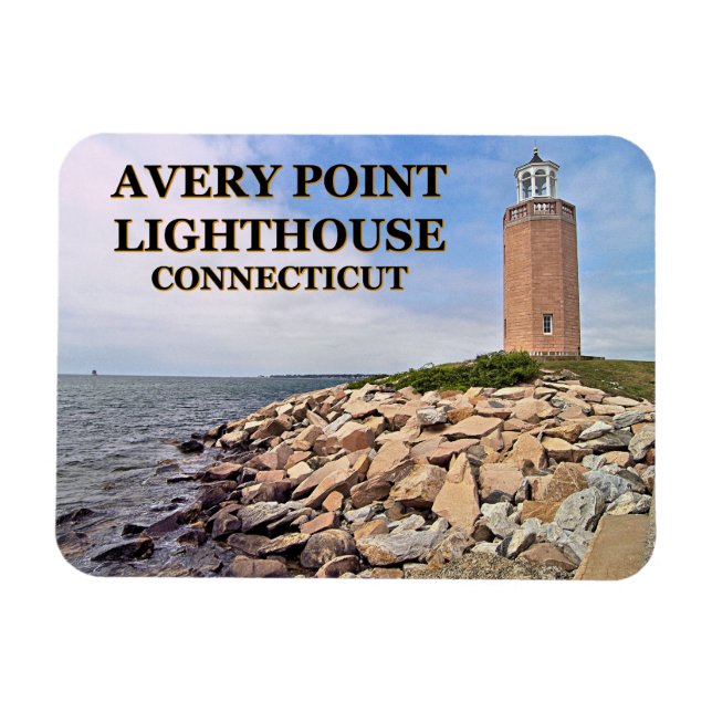 Faro de Avery Point, imán Flex de Connecticut (Horizontal)
