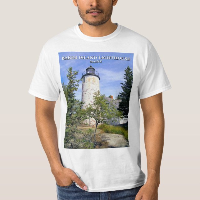 Faro de Baker Island, camiseta Maine (Anverso)