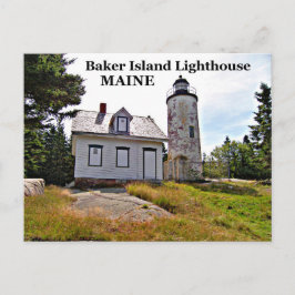Faro de Baker Island, postal Maine