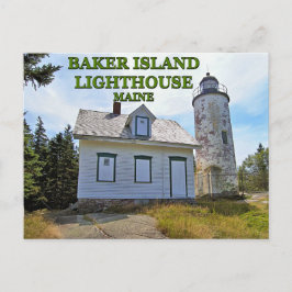 Faro de Baker Island, postal Maine