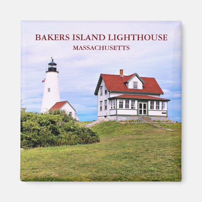 Faro de Bakers Island, imán de Massachusetts (Frente)