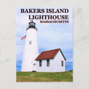 Faro de Bakers Island, postal de Massachusetts