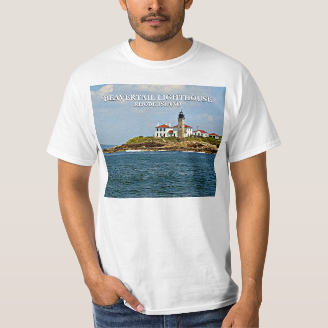 Faro de Beavertail, camiseta de Rhode Island (Anverso)