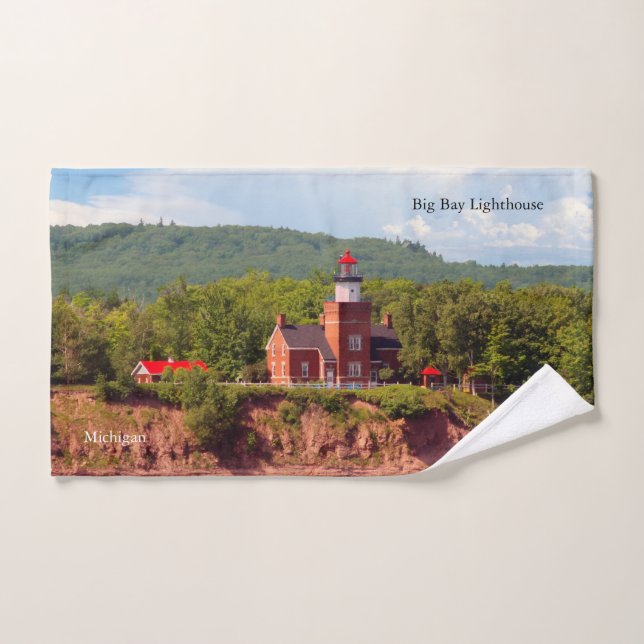 Faro de Big Bay desde el juego de toallas de agua (Toalla de mano)
