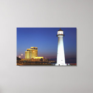 Faro De Biloxi En El Sonido De Arte De Lienzo Noct