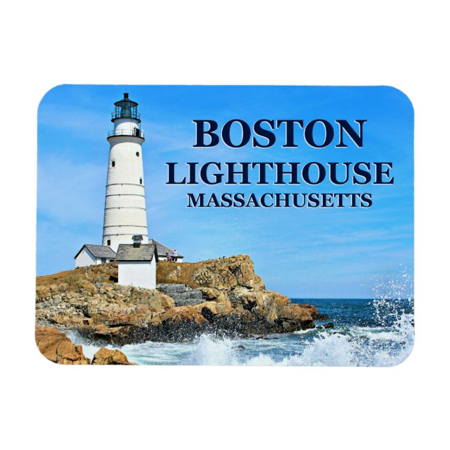 Faro de Boston, imán Flex de Massachusetts (Horizontal)