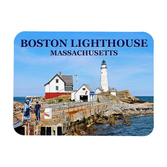 Faro de Boston, imán Flex de Massachusetts (Horizontal)