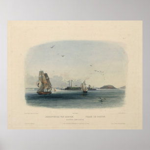 Faro de Boston: Impresión histórica de Karl Bodmer