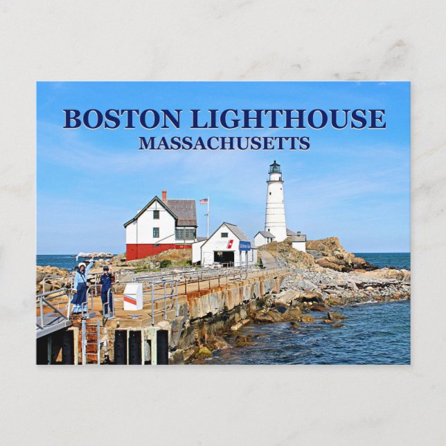 Faro de Boston, postal de Massachusetts (Anverso)