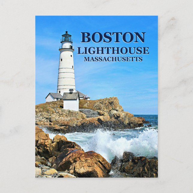 Faro de Boston, postal de Massachusetts (Anverso)
