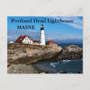 Faro de cabeza de Portland, postal Maine