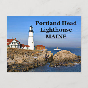 Faro de cabeza de Portland, postal Maine