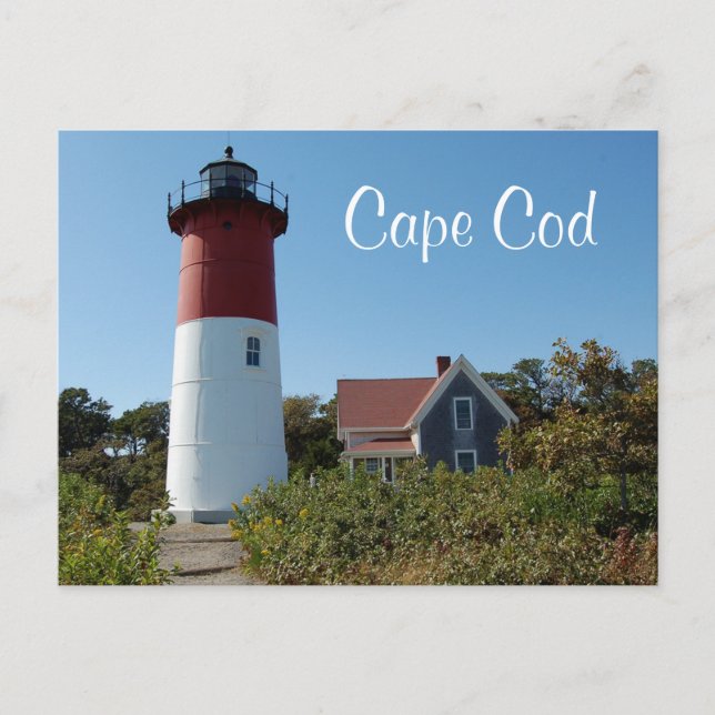 Faro de Cape Cod Nauset, postal de Massachusetts (Anverso)