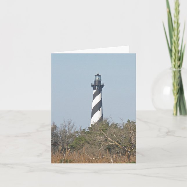 Faro de Cape Hatteras sobre humedales Tarjeta de n (Anverso)