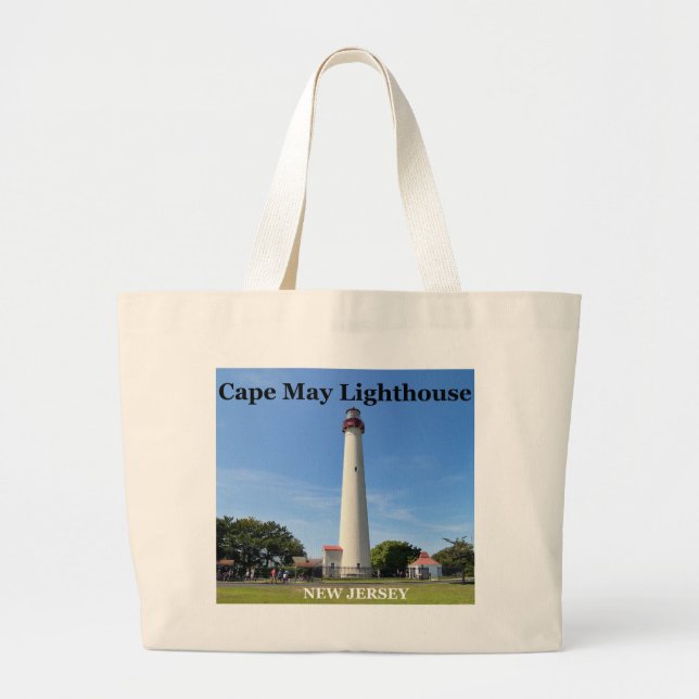 Faro de Cape May, Bolsa Tote de Nueva Jersey (Frente)