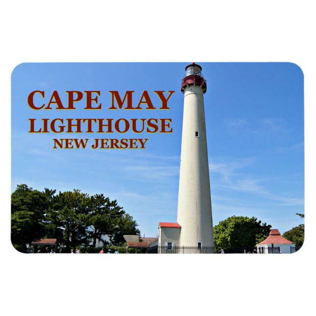 Faro de Cape May, imán flexi de Nueva Jersey (Horizontal)