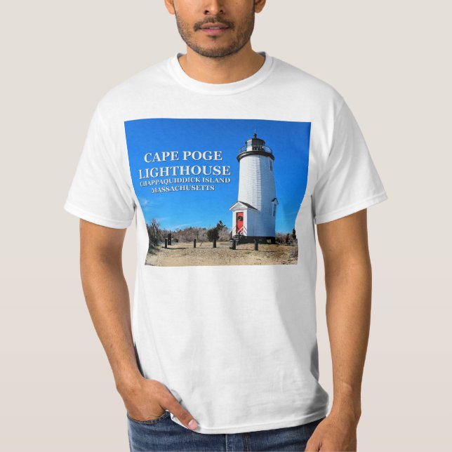 Faro de Cape Poge, camiseta de Massachusetts (Anverso)