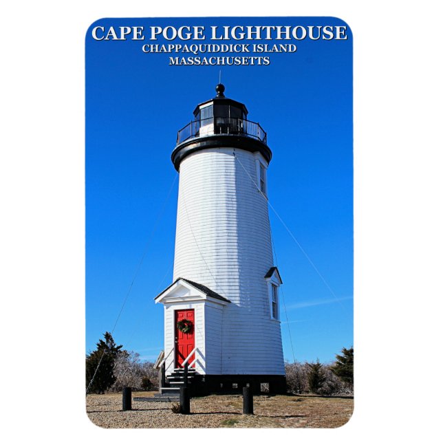 Faro de Cape Poge, imán Flexi de Massachusetts (Vertical)