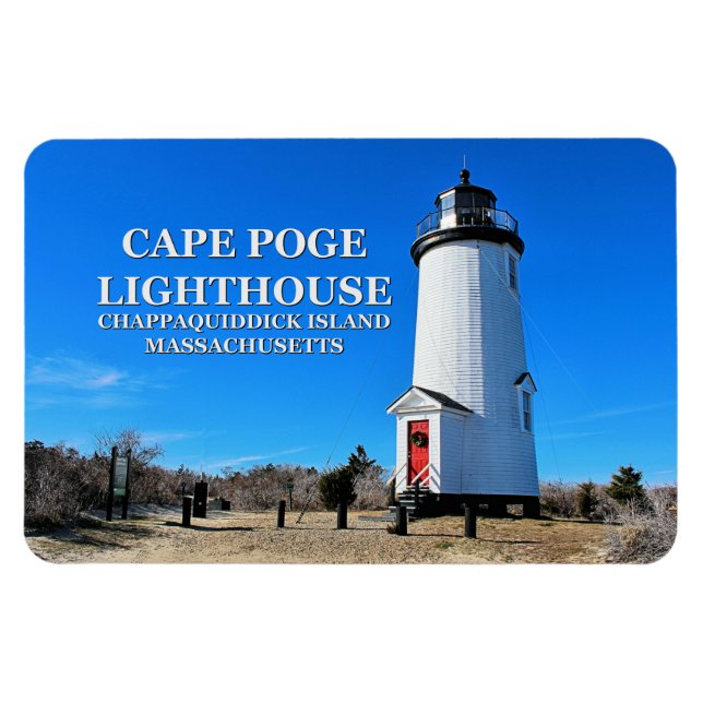 Faro de Cape Poge, imán Flexi de Massachusetts (Horizontal)