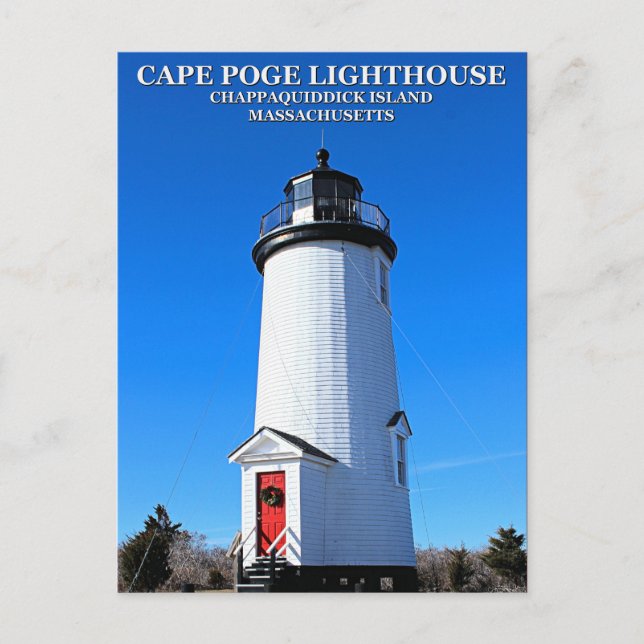Faro de Cape Poge, postal de Massachusetts (Anverso)