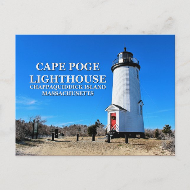 Faro de Cape Poge, postal de Massachusetts (Anverso)