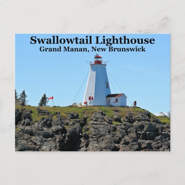 Faro de cola tragaluz, postal Grand Manan N.B. (Anverso)