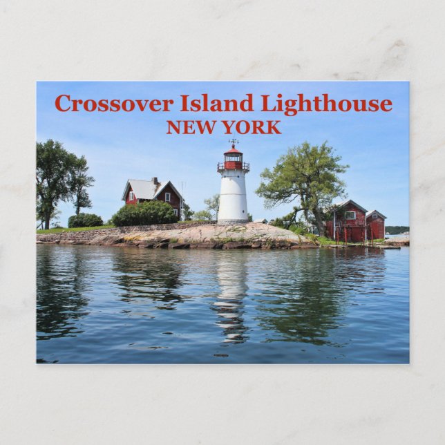 Faro de Crossover Island, postal de Nueva York (Anverso)