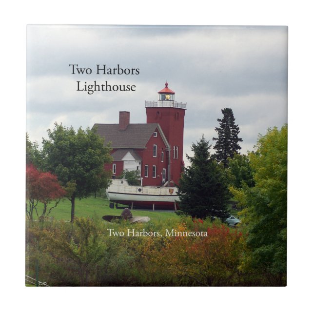 Faro de dos Harbors y baldosas de barco (Frente)