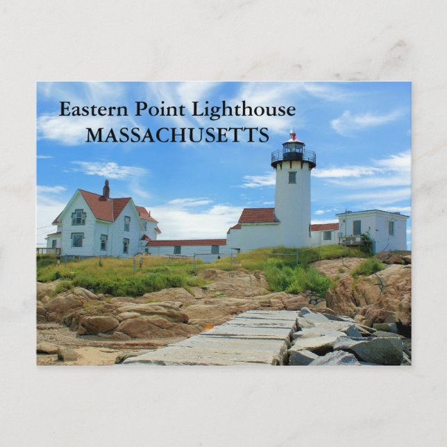 Faro de Eastern Point, postal de Massachusetts (Anverso)