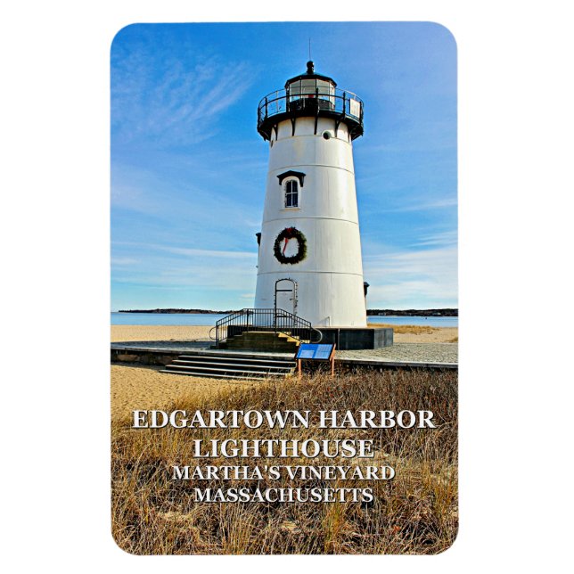Faro de Edgartown, imán Flexi de Massachusetts (Vertical)