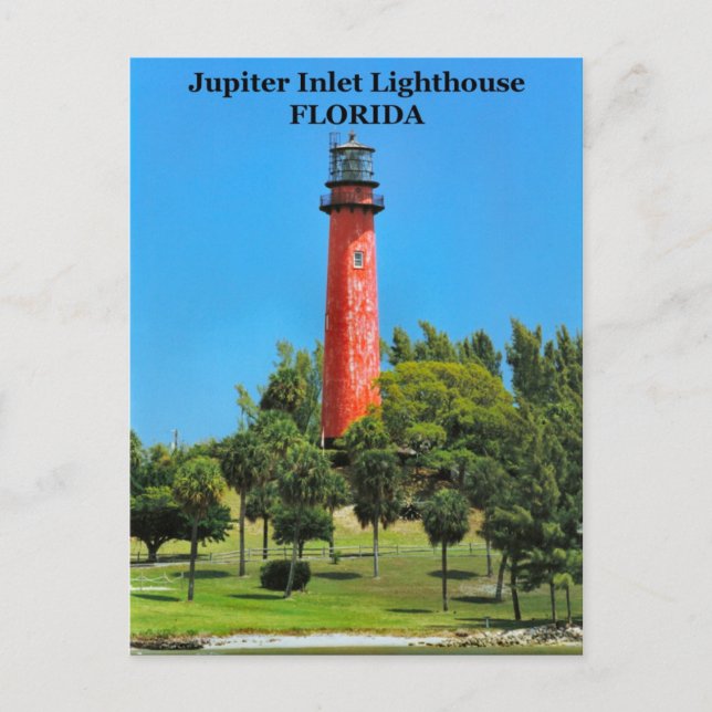 Faro de entrada de Júpiter, postal de Florida (Anverso)