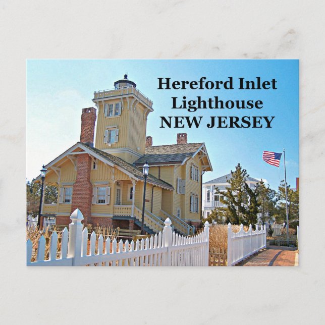 Faro de entrada Hereford, postal de Nueva Jersey (Anverso)