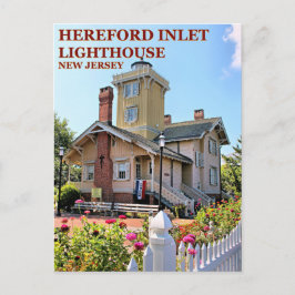 Faro de entrada Hereford, postal de Nueva Jersey