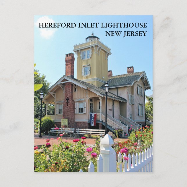 Faro de entrada Hereford, postal de Nueva Jersey (Anverso)