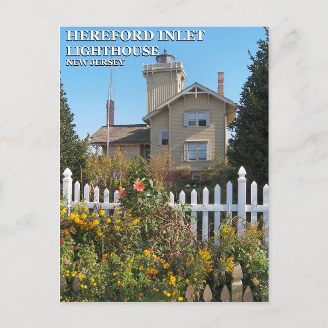Faro de entrada Hereford, postal de Nueva Jersey (Anverso)