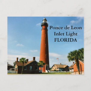 Faro de entrada Ponce de León, postal de Florida