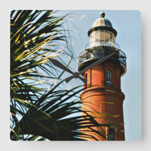 Faro de entrada Ponce, reloj de pared cuadrado de