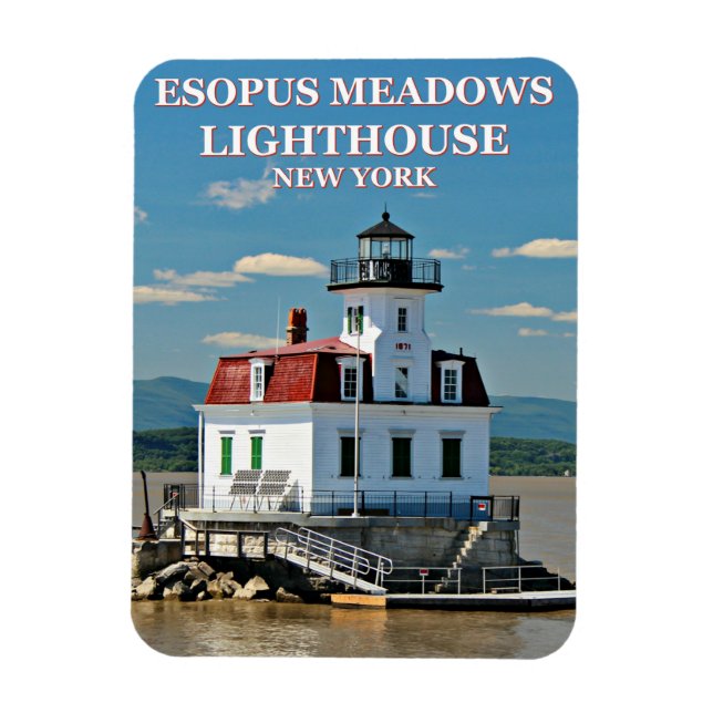 Faro de Esopus Meadows, imán fotográfico de Nueva  (Vertical)