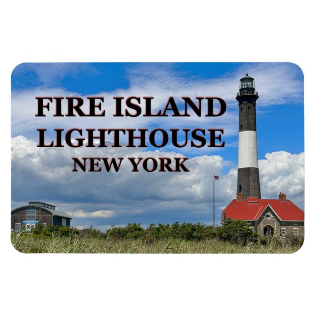 Faro de Fire Island, imán Flexi de Nueva York (Horizontal)